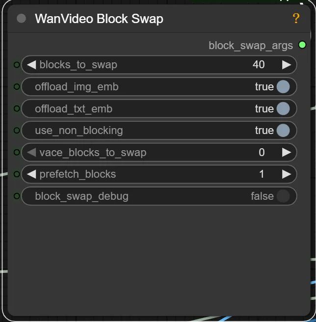 WanVideo Block Swap参数面板，交换块数40，预取块数 基础制图模型推荐（SDXL/FLUX/Qwen/Z-Image/Wan）