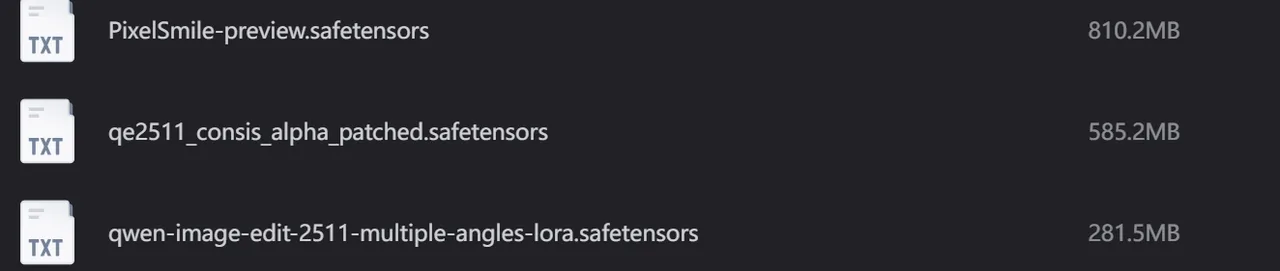 输出目录中三个safetensors模型文件及对应文件大小 基础制图模型推荐（SDXL/FLUX/Qwen/Z-Image/Wan）