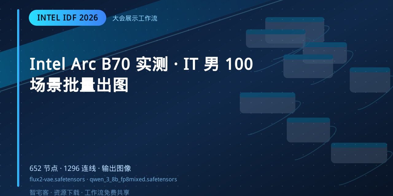 Intel Arc B70 实测 · IT 男 100 场景批量出图 封面
