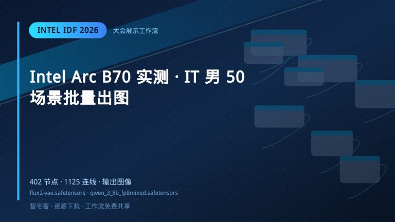 Intel Arc B70 实测 · IT 男 50 场景批量出图