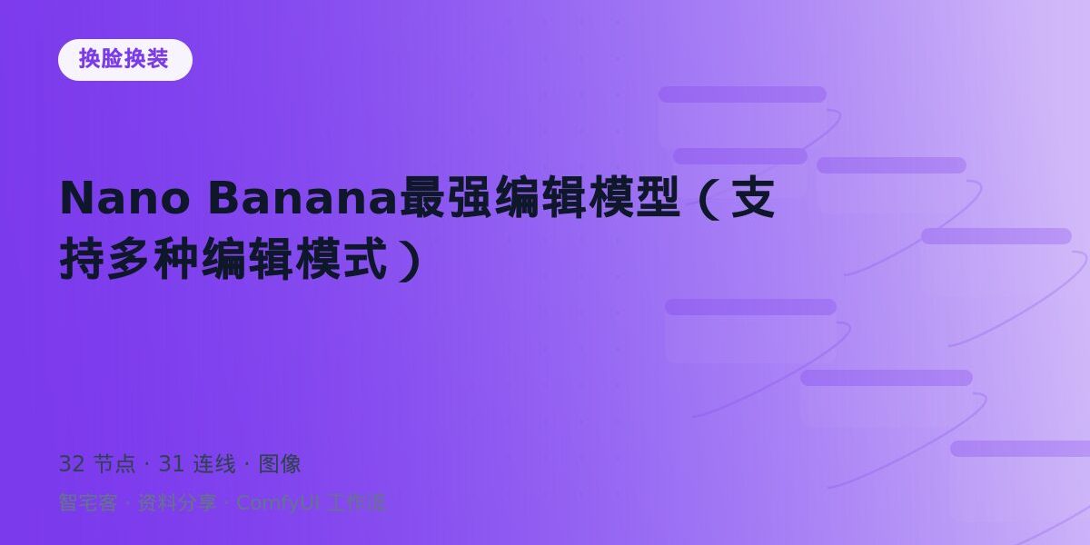 Nano Banana最强编辑模型(支持多种编辑模式) 封面