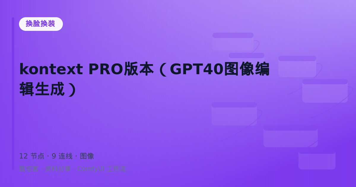 kontext PRO版本(GPT40图像编辑生成)