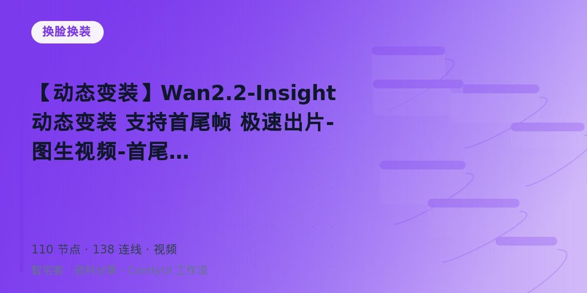 【动态变装】Wan2.2-Insight 动态变装 支持首尾帧 极速出片-图生视频-首尾帧 封面