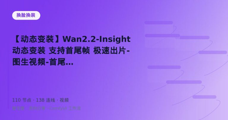 【动态变装】Wan2.2-Insight 动态变装 支持首尾帧 极速出片-图生视频-首尾帧