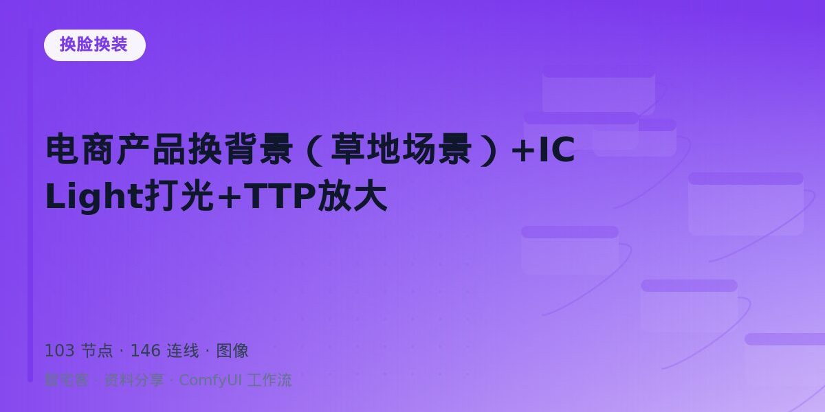 电商产品换背景(草地场景)+ICLight打光+TTP放大 封面