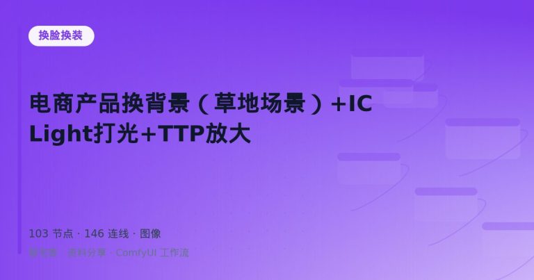 电商产品换背景（草地场景）+ICLight打光+TTP放大
