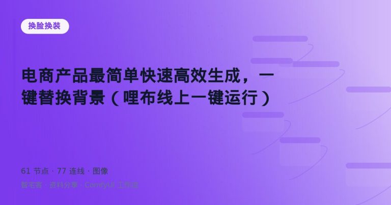 电商产品最简单快速高效生成，一键替换背景（哩布线上一键运行）