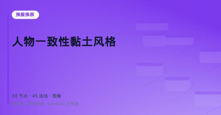 人物一致性黏土风格
