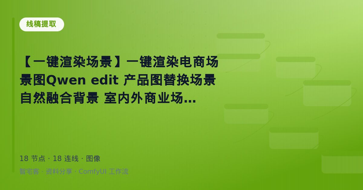 【一键渲染场景】一键渲染电商场景图Qwen edit 产品图替换场景 自然融合背景 室内外商业场景