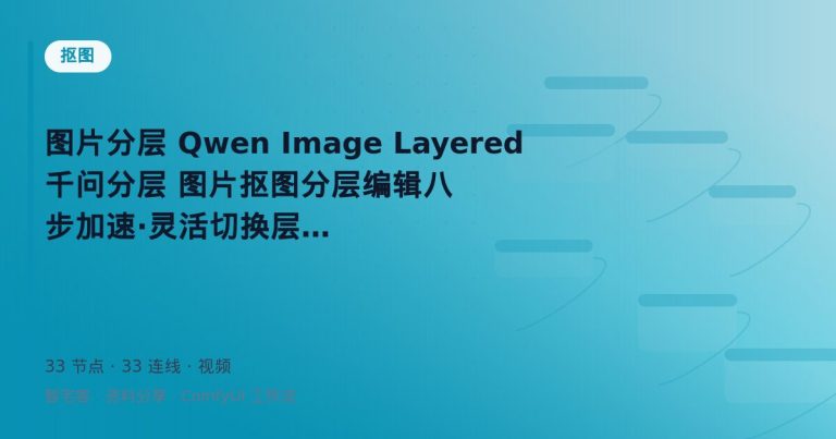 图片分层 Qwen Image Layered 千问分层 图片抠图分层编辑八步加速·灵活切换层数