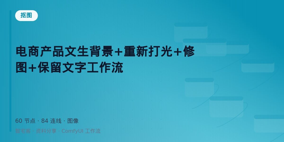 电商产品文生背景+重新打光+修图+保留文字工作流 封面