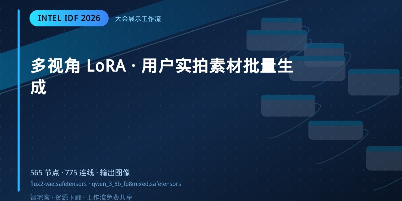 多视角 LoRA · 用户实拍素材批量生成 封面