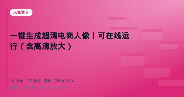 一键生成超清电商人像丨可在线运行（含高清放大）