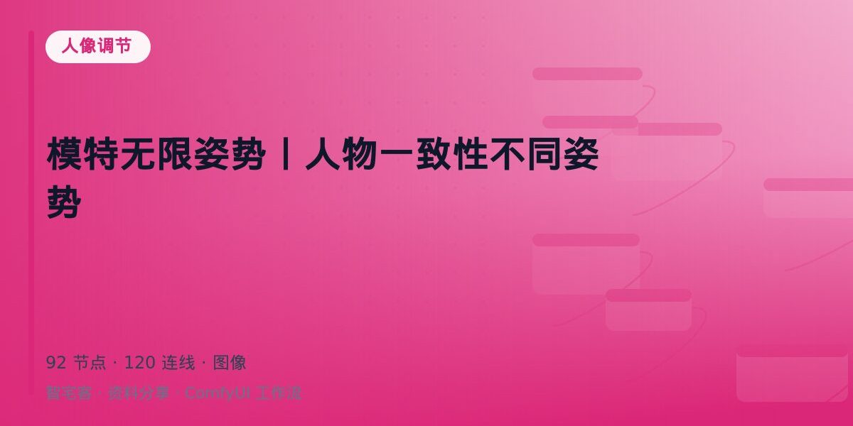 模特无限姿势丨人物一致性不同姿势 封面
