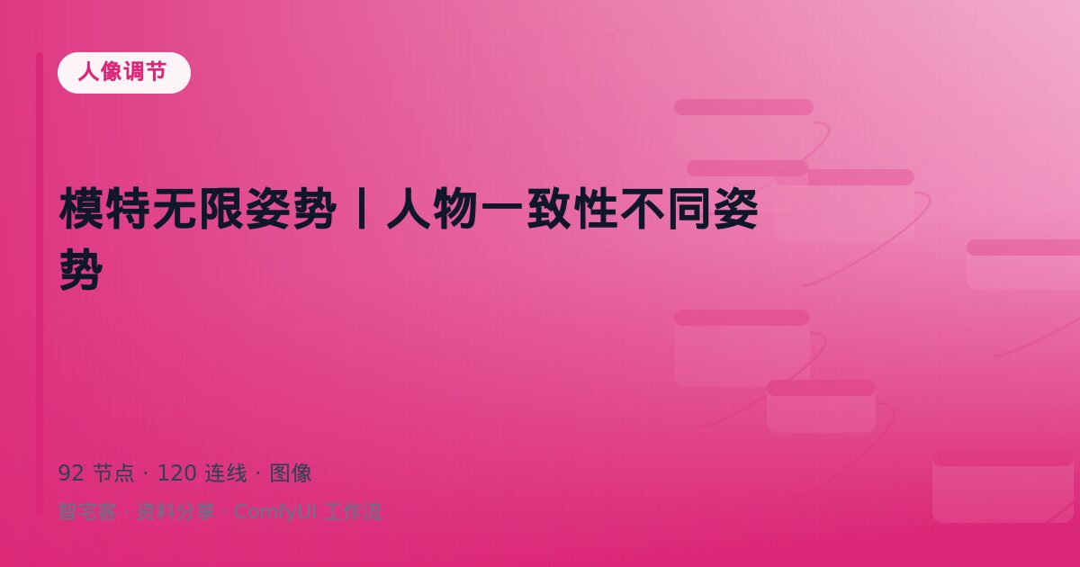 模特无限姿势丨人物一致性不同姿势