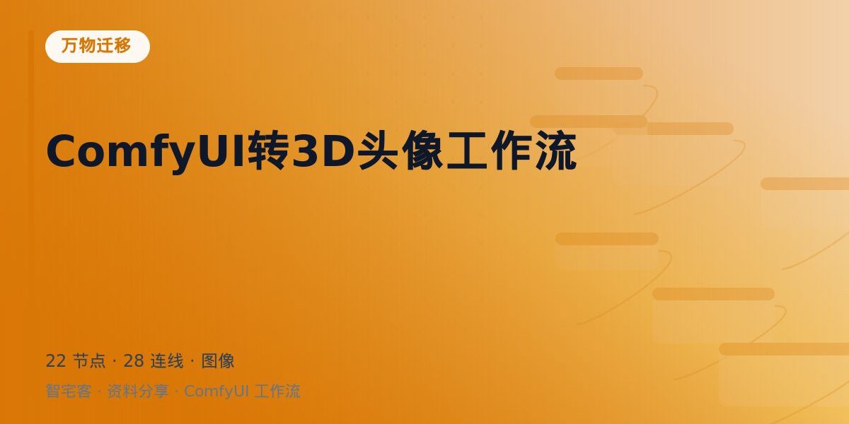 ComfyUI转3D头像工作流 封面
