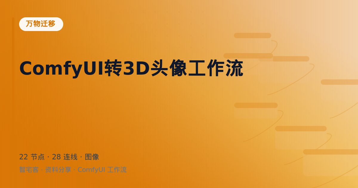 ComfyUI转3D头像工作流