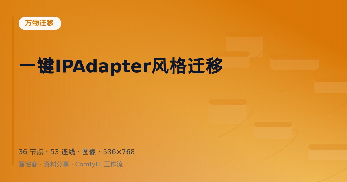 一键IPAdapter风格迁移