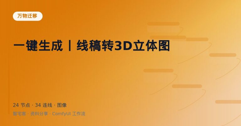一键生成丨线稿转3D立体图