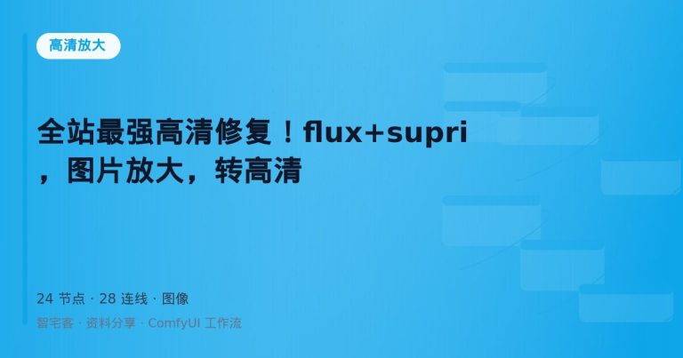 全站最强高清修复！flux+supri，图片放大，转高清