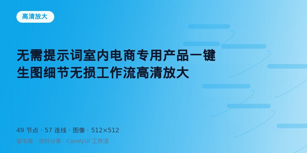 无需提示词室内电商专用产品一键生图细节无损工作流高清放大 封面