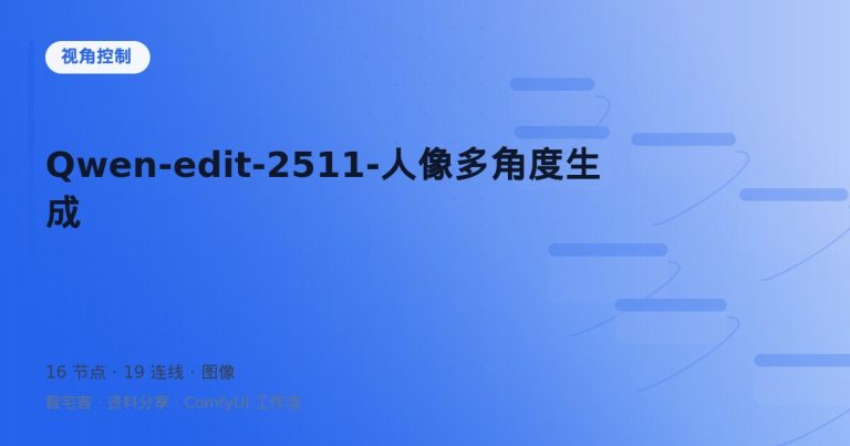 Qwen-edit-2511-人像多角度生成
