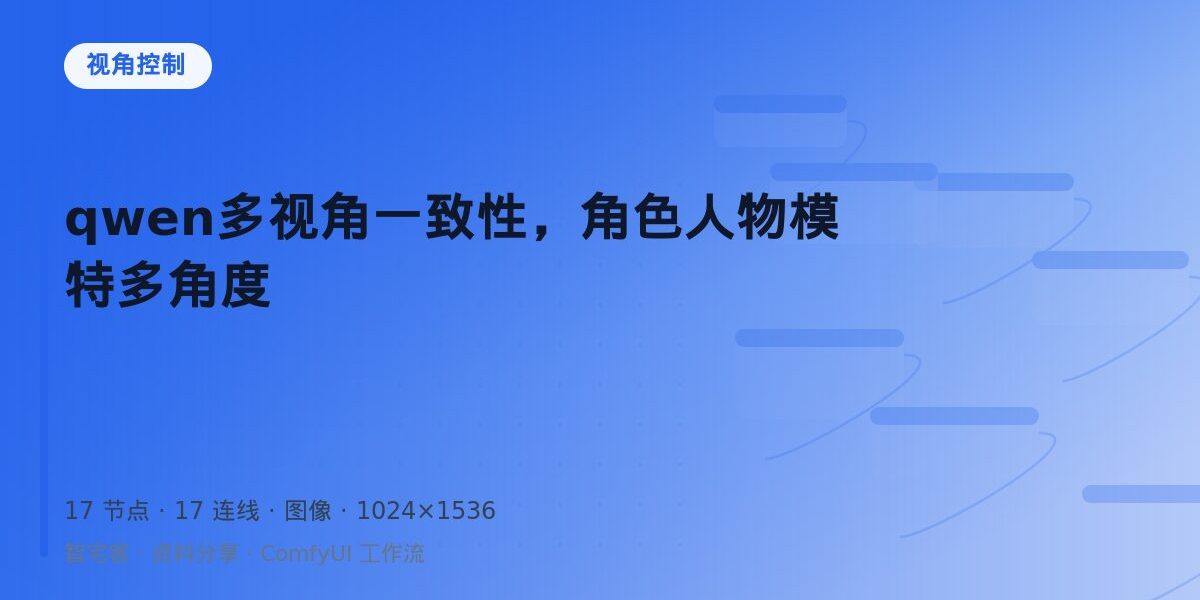 qwen多视角一致性,角色人物模特多角度 封面