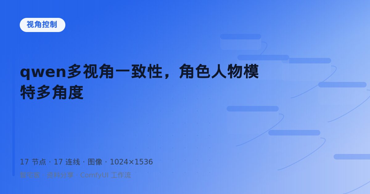 qwen多视角一致性,角色人物模特多角度