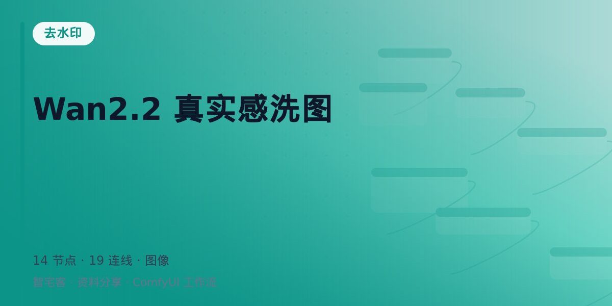 Wan2.2 真实感洗图 封面